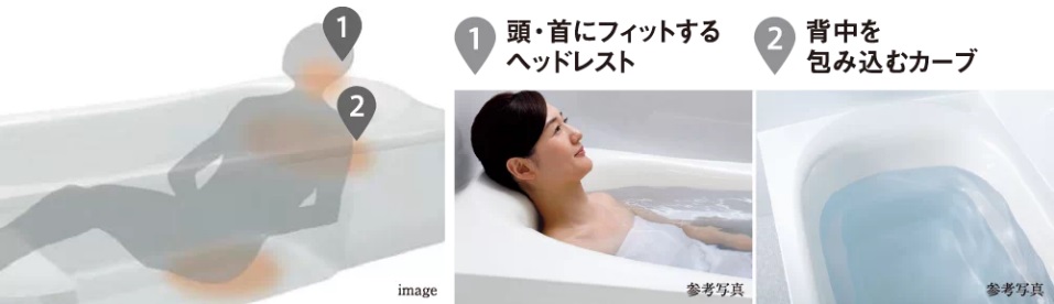 「気持ちいい」を科学したフォルム、ゆるリラ浴槽