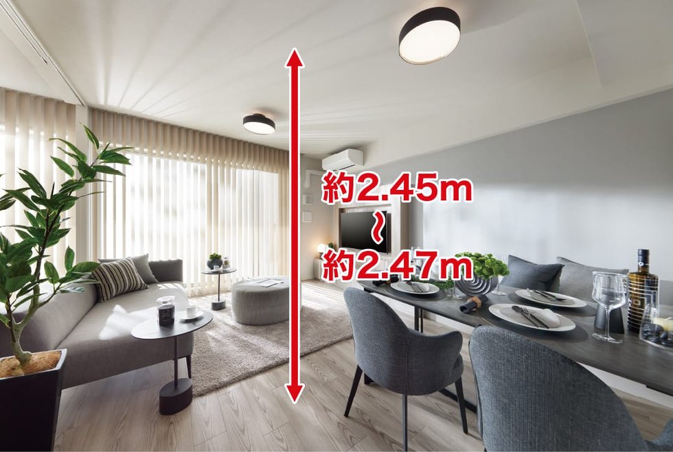 天井高約2.45m〜2.47m
