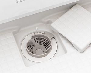お掃除が簡単になるパッとくるりんポイ排水口