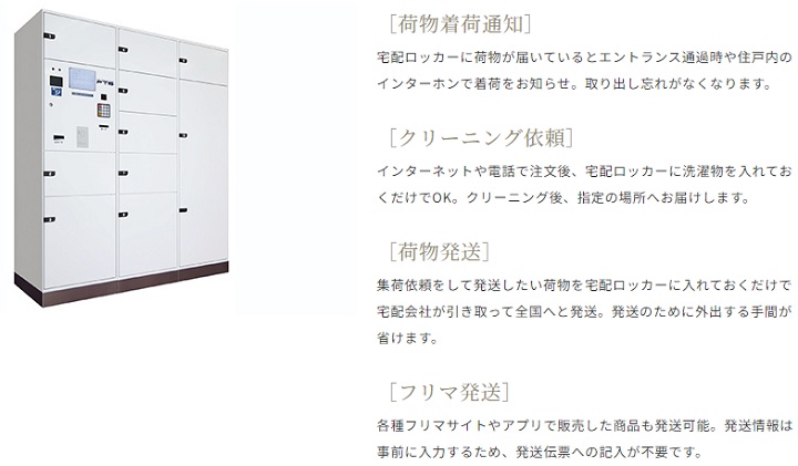 郵便荷物の受け取りに便利なフルタイムロッカー