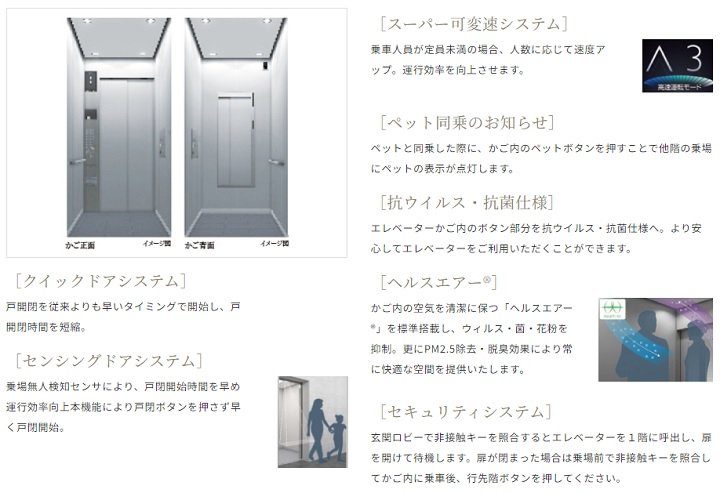 スマートな乗り心地を実現したエレベーター