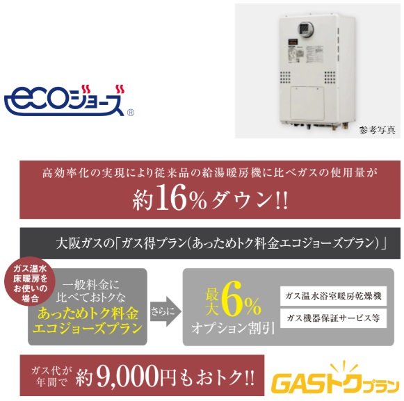高効率給湯器「エコジョーズ」