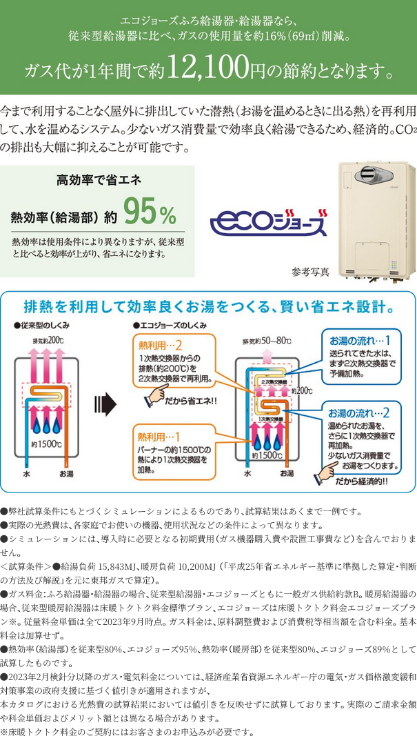 省エネ給湯器エコジョーズ