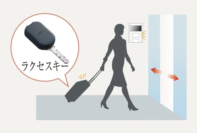 手荷物があっても集合玄関機でのキー操作は不要