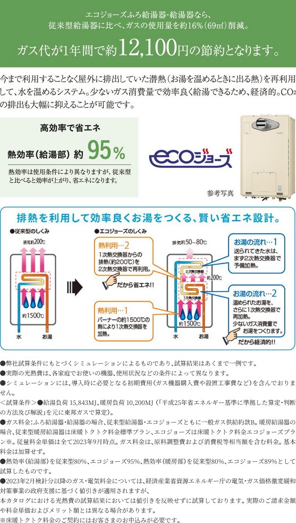 省エネ給湯器エコジョーズ