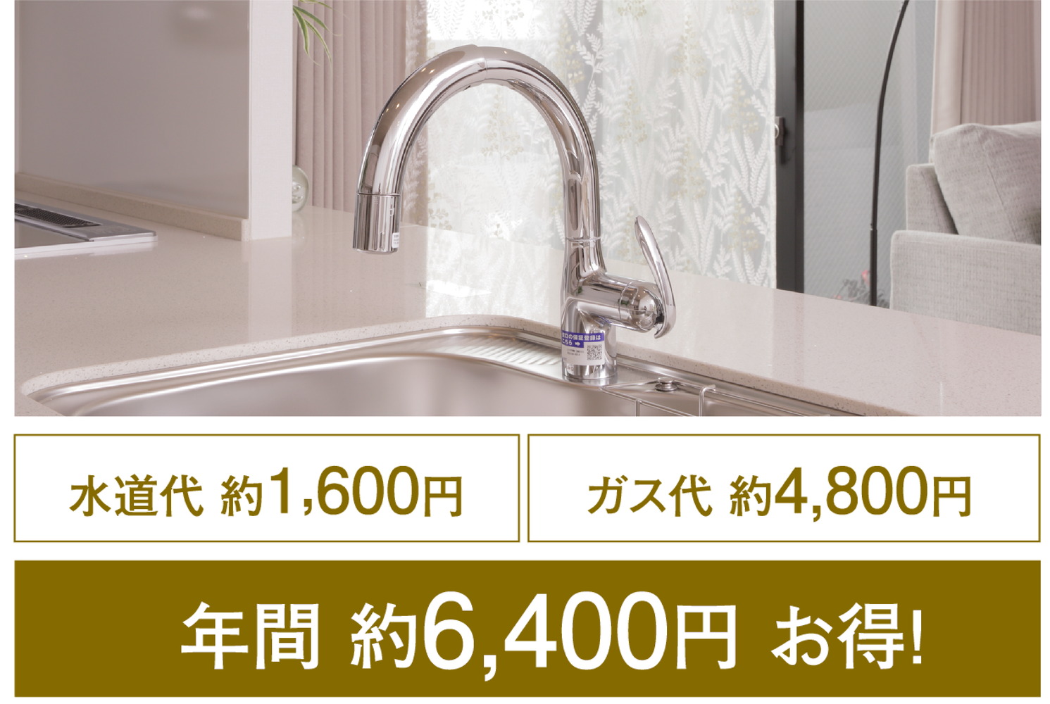 シングルレバー混合栓で省エネ効果は約24%