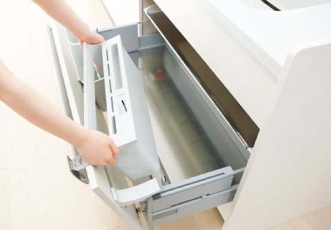 キッチンワークをやさしくサポートする新感覚キッチン収納。