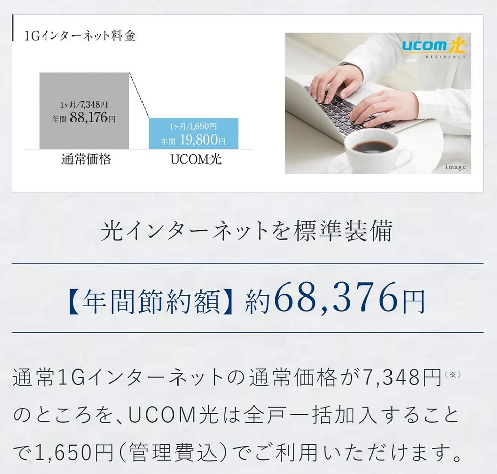 光インターネットを標準装備