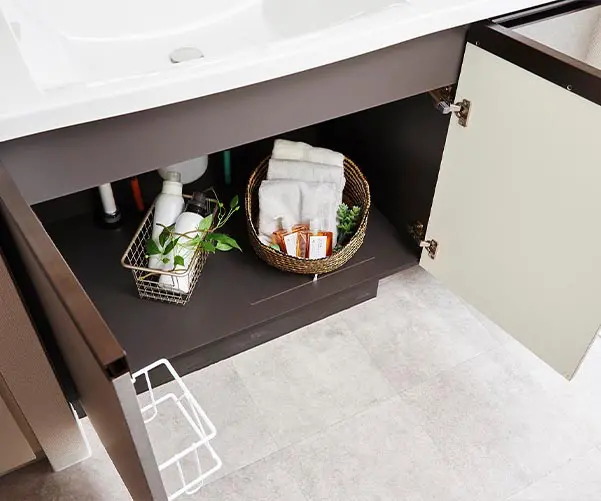 ボウル下開き収納（ブルモーション丁番付）