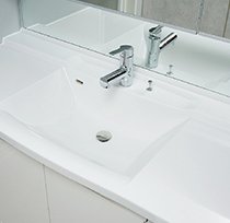 人造大理石天板ボウル一体型カウンター