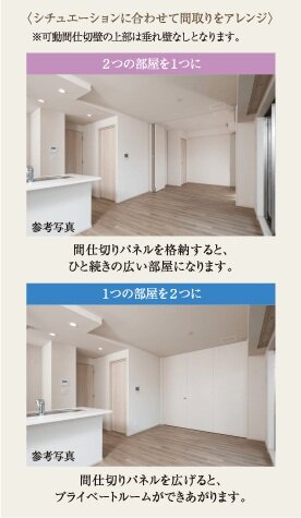 可動間仕切壁 
※A・B1タイプのみ。