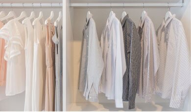 衣類や季節物をすっきり収納できる大容量のグランクローク。