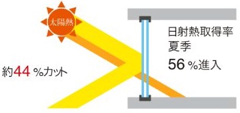 まぶしい太陽熱をはね返し、暑さから守ります。