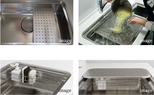 シンク中段の有効活用に【ミドルスペース】