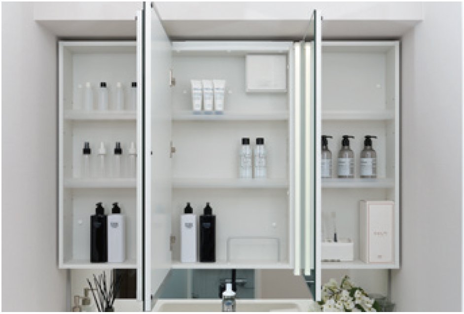 三面鏡背面収納