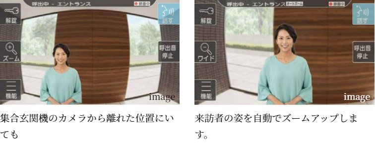 来訪者を自動でズームアップします(オートズーム機能)