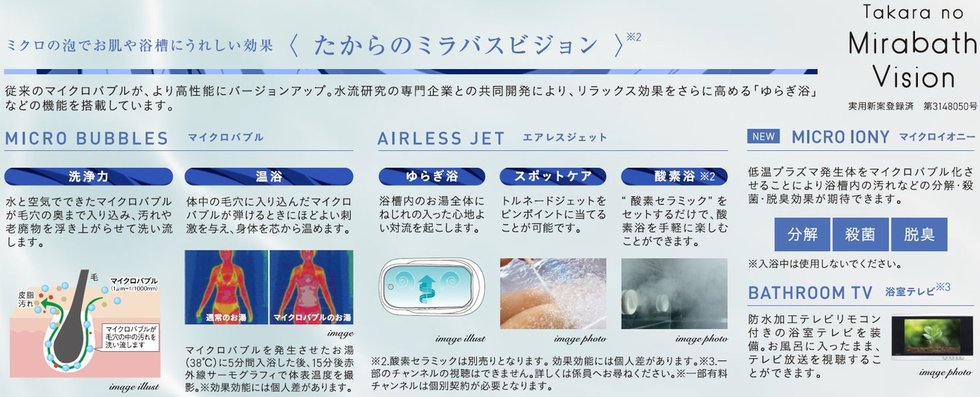 ミクロの泡でお肌や浴槽にうれしい効果〈たからのミラバスビジョン〉