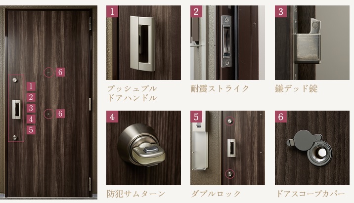 防犯性と操作性を高めた玄関ドア