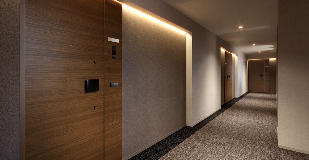 プライバシーと美観を保つ内廊下設計