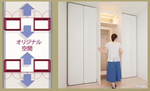 居室と収納空間の広さを“自由”に“手軽”に変えられるシステム「ウゴクロ」。