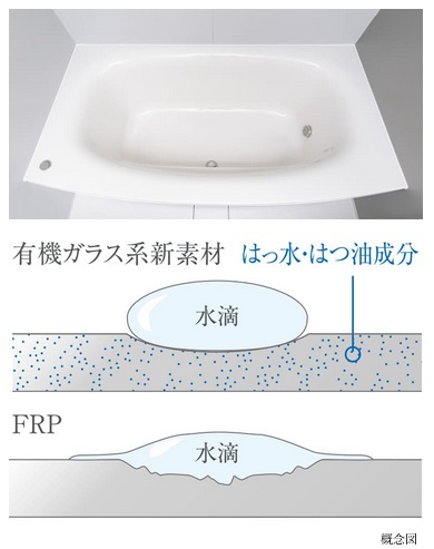 有機ガラス系新素材 弓形浴槽
