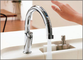 センサーで吐水・止水できるタッチレス水栓