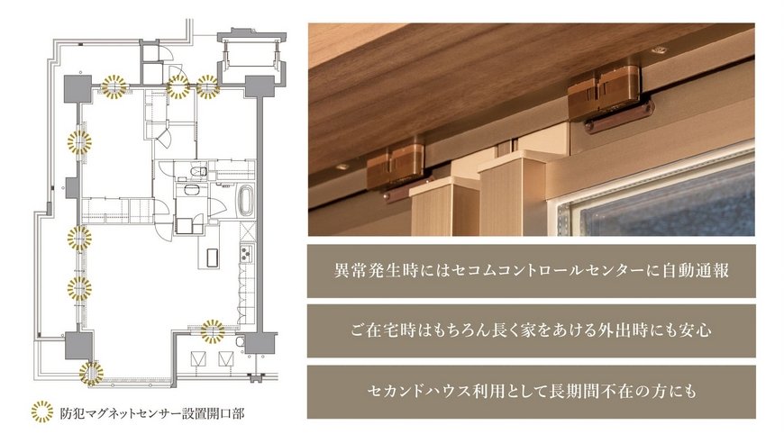 「防犯マグネットセンサー」を全ての開口部に設置