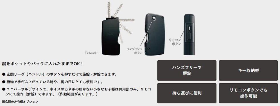 高いセキュリティと優れた操作性を持つハンズフリーのTebraキーシステム。