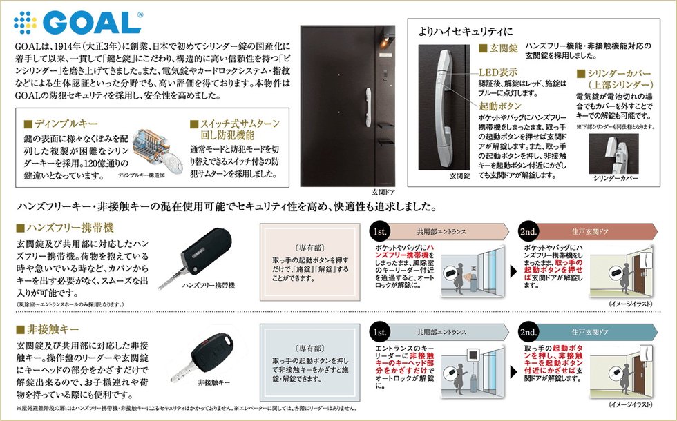 「世界水準の防犯力」でお応えする信頼のブランドGOAL（ゴール）を採用。