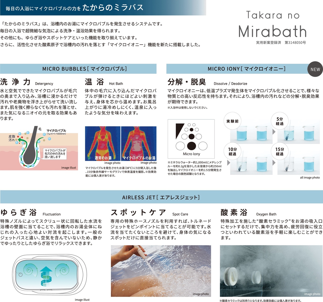 毎日の入浴にマイクロバブルの力を
たからのミラパスピジョン
