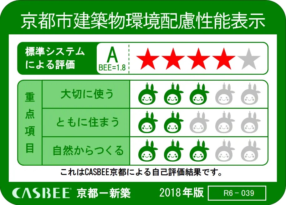 京都市建築物環境配慮性能表示(CASBEE京都)
