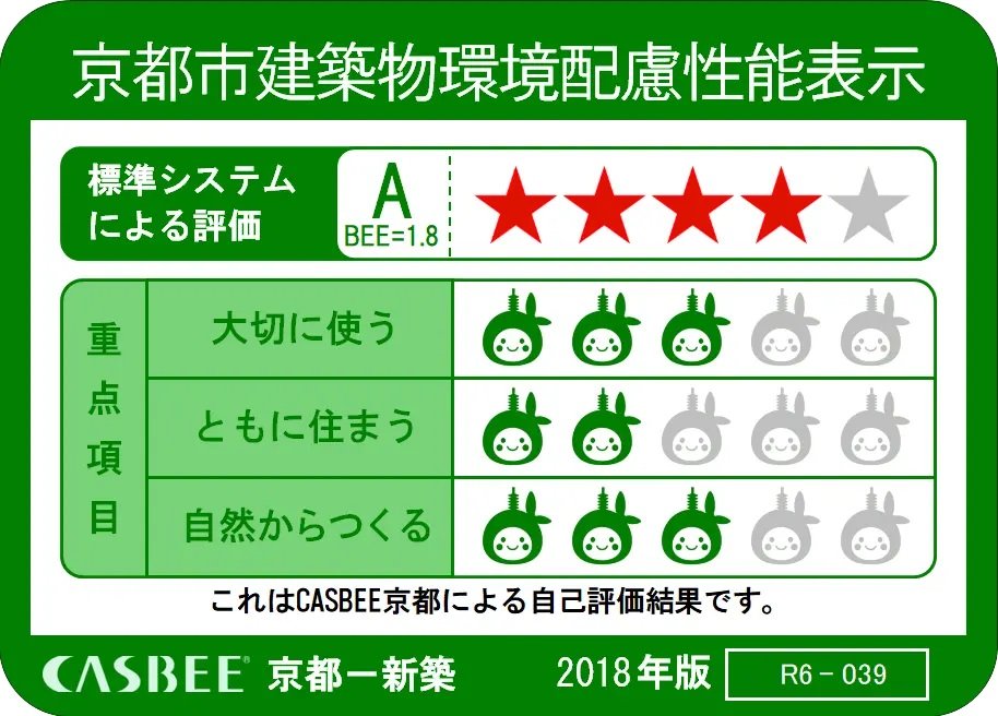 京都市建築物環境配慮性能表示(CASBEE京都)