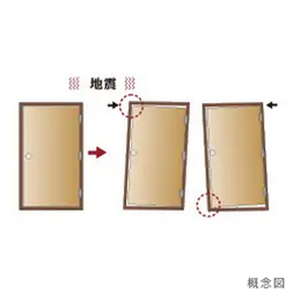 対震枠の玄関ドア