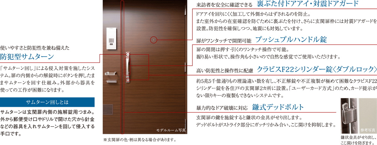 住まいの玄関扉もキメ細やかな配慮でしっかりガードしています