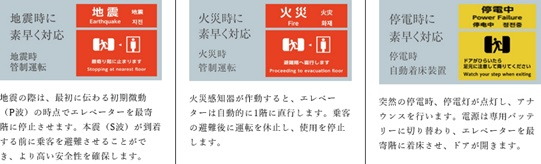 非常時も安心のエレベーターシステム