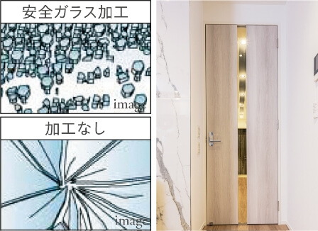採光・安全性に優れた
リビングドアガラス