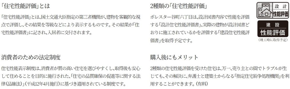 ポレスター谷町六丁目の「住宅性能評価」について
