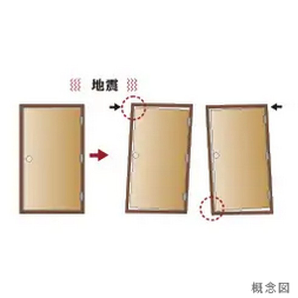 対震枠の玄関ドア