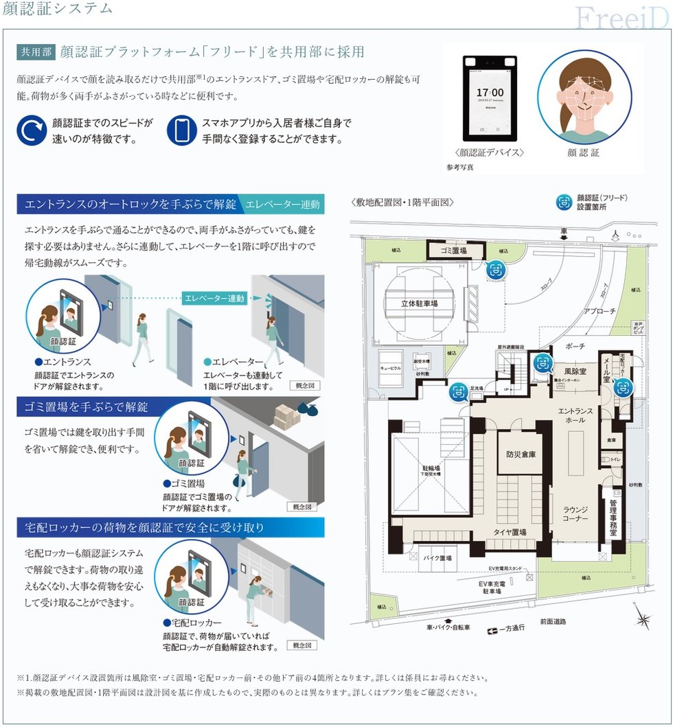 【共用部】顔認証プラットフォーム「フリード」を共用部に採用