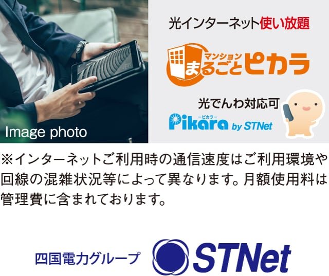 面倒な手続きもなく、入居したその日から光インターネットが使い放題。