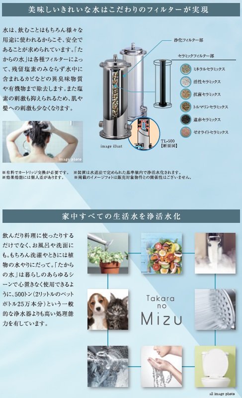 家中の生活水すべてが浄活水になる
たからの水