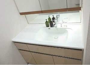 人工大理石ボウル一体型カウンター