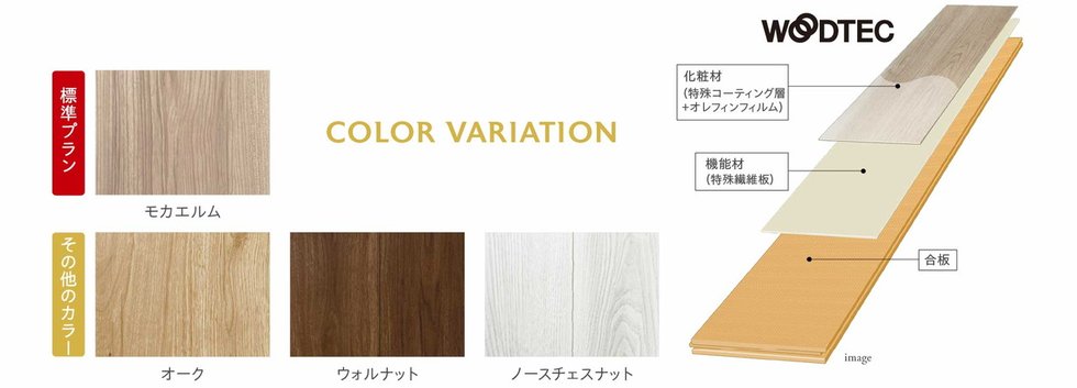 FLOORING
肌が触れるものだからこそこだわりを。見えない部分にも安心を。