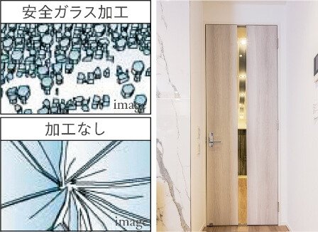 採光・安全性に優れた
リビングドアガラス