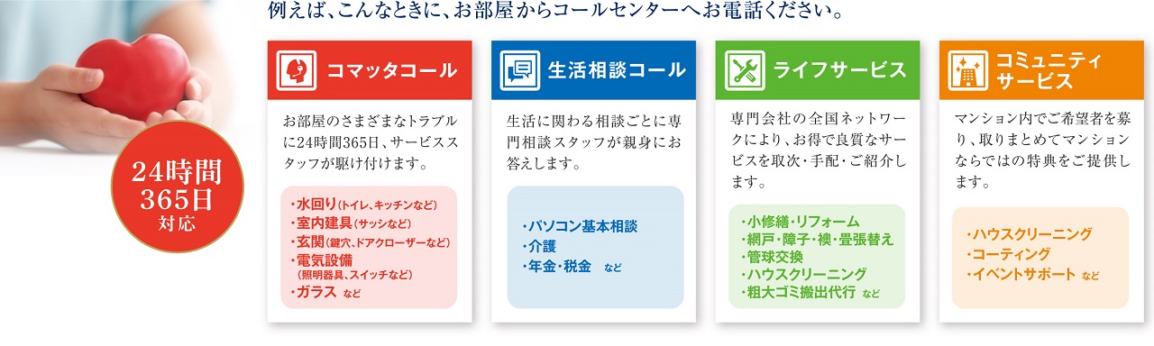 日本ハウズイングの「安心快適生活」
より快適な暮らしのためのサポート