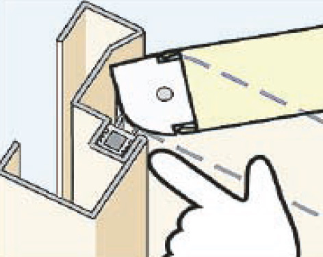 指はさみ防止機能→中心吊ヒンジの採用