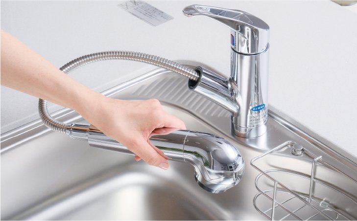 浄水器一体型ハンドシャワーエコ水栓