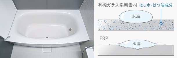 有機ガラス系新素材 弓形浴槽