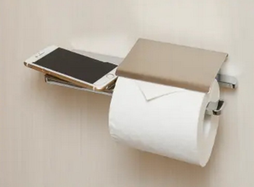トイレのカウンター付きペーパーホルダー