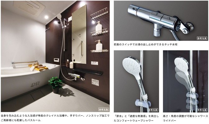 先進の機能を備えたバスルーム